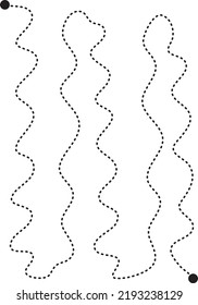 Prewriting tracing lines and curve shapes element for preschool, kindergarten and Montessori kids activities in vector illustration
