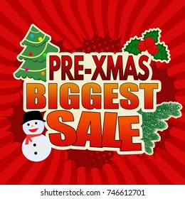 Pre-xmas biggest sale banner design, vector illustration
