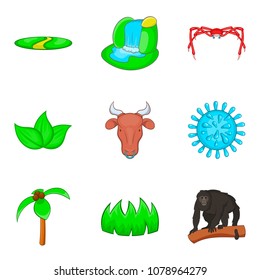 Prey icons set. Cartoon set of 9 prey vector icons for web isolated on white background