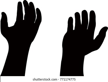 preying hands, silhouette vector