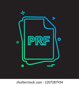 PRF file type icon design vector