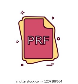 PRF file type icon design vector