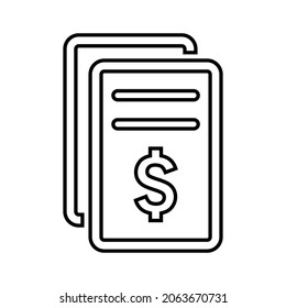 Price, agreement, invoice outline icon. Line art vector.