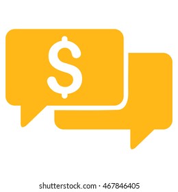 Price Bids icon. Vector style is flat iconic symbol with rounded angles, yellow color, white background.