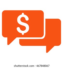 Price Bids icon. Vector style is flat iconic symbol with rounded angles, orange color, white background.