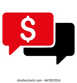 Price Bids icon. Vector style is bicolor flat iconic symbol with rounded angles, intensive red and black colors, white background.