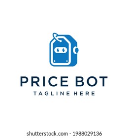 Price Bot logo concept. Cute logotype isolated on white background	