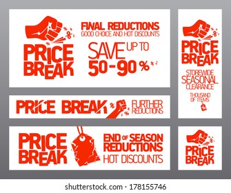 Price break banners for seasonal clearance.