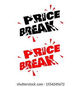 Price break stamp vector promotional template illustration on white background 