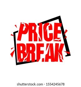 Price break stamp vector promotional template illustration on white background 