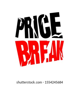 Price break stamp vector promotional template illustration on white background 