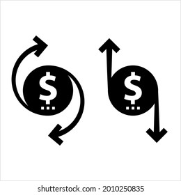 Price Change Icon, Price Drop, Increase, Fluctuation Icon Vector Art Illustration