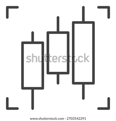 Price Chart with three candles vector Trading and Investment concept minimal linear icon or logo element