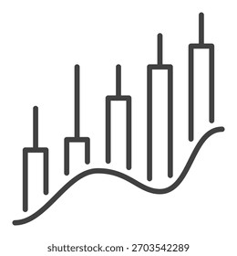 Price Chart Wave vector Trading and Investment concept linear icon or logo element
