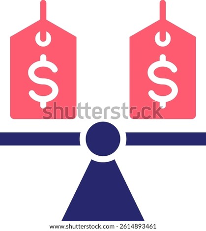 Price Comparison Icon Fill Vector Illustration