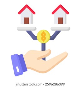 Price Comparison Icon in Flat Color Style. Simple Vector Design. Simple Vector Flat Icon