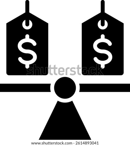 Price Comparison Icon Glyph Vector Illustration