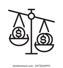 Icono de comparación de Precios Ideal para el comercio electrónico y las herramientas de compras