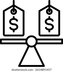 Price Comparison Icon Line Vector Illustration