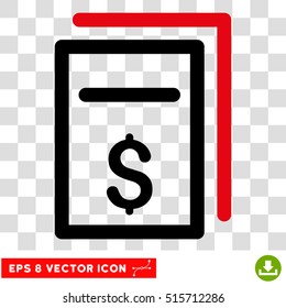 Price Copy EPS vector pictograph. Illustration style is flat iconic bicolor intensive red and black symbol.
