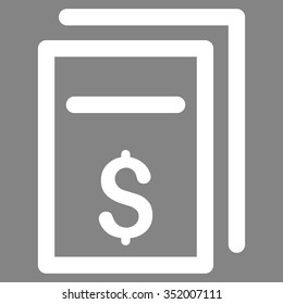 Price Copy vector icon. Style is flat symbol, white color, rounded angles, gray background.