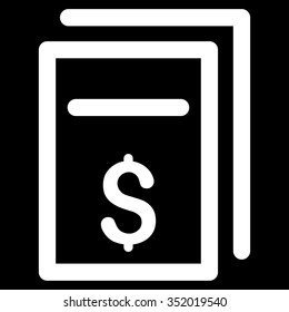 Price Copy vector icon. Style is flat symbol, white color, rounded angles, black background.