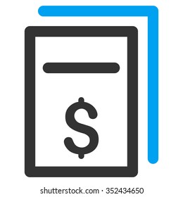 Price Copy vector icon. Style is bicolor flat symbol, blue and gray colors, rounded angles, white background.