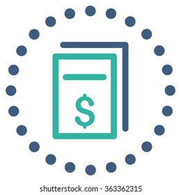 Price Copy vector icon. Style is bicolor flat circled symbol, cobalt and cyan colors, rounded angles, white background.
