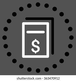 Price Copy vector icon. Style is bicolor flat circled symbol, black and white colors, rounded angles, gray background.