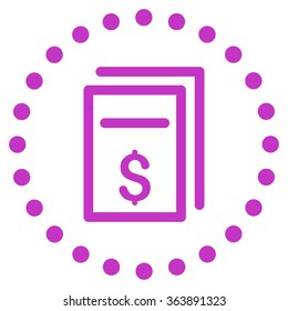 Price Copy vector icon. Style is flat circled symbol, violet color, rounded angles, white background.