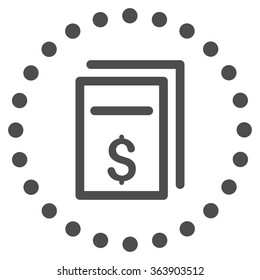 Price Copy vector icon. Style is flat circled symbol, gray color, rounded angles, white background.
