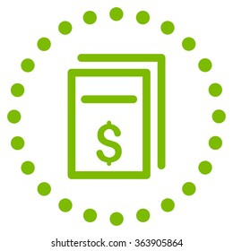 Price Copy vector icon. Style is flat circled symbol, eco green color, rounded angles, white background.