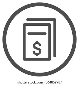 Price Copy vector icon. Style is flat circled symbol, gray color, rounded angles, white background.