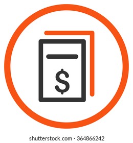 Price Copy vector icon. Style is bicolor flat circled symbol, orange and gray colors, rounded angles, white background.