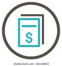 Price Copy vector icon. Style is bicolor flat circled symbol, grey and cyan colors, rounded angles, white background.