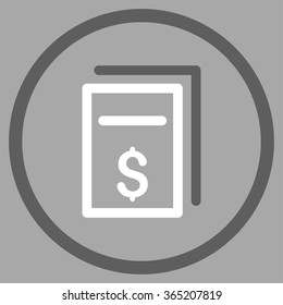 Price Copy vector icon. Style is bicolor flat circled symbol, dark gray and white colors, rounded angles, silver background.