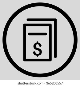 Price Copy vector icon. Style is flat circled symbol, black color, rounded angles, light gray background.