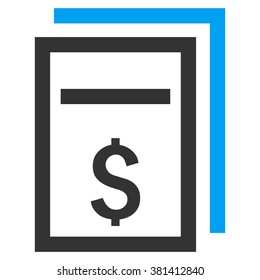 Price Copy vector icon. Style is bicolor flat symbol, blue and gray colors, white background.