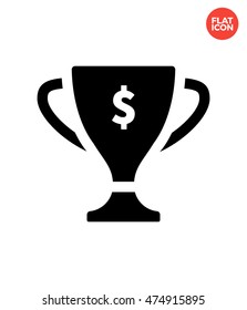 Price cup with dollar Icon Flat Style Isolated Vector Illustration