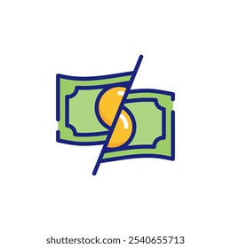Precio cortado para el icono del Vector del viernes negro