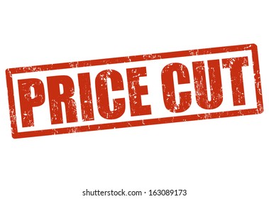 Price cut grunge rubber stamp on white, vector illustration