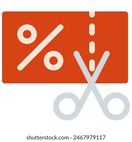 price cut icon with flat style