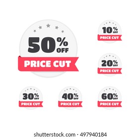 Price Cut % Off Labels