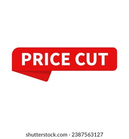 Price Cut In Red Rectangle Ribbon Shape For Promotion Business Marketing
