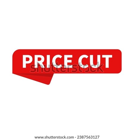 Price Cut In Red Rectangle Ribbon Shape For Promotion Business Marketing
