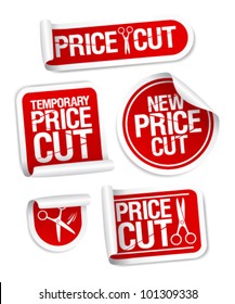 Price Cut Sale Stickers.