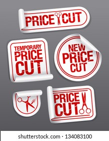 Price cut sale stickers.