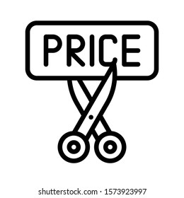 Price cut vector, Black friday related line style icon