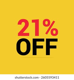 Price discount 21 percent promotion yellow tag