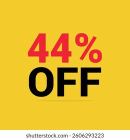 Price discount 44 percent promotion yellow tag